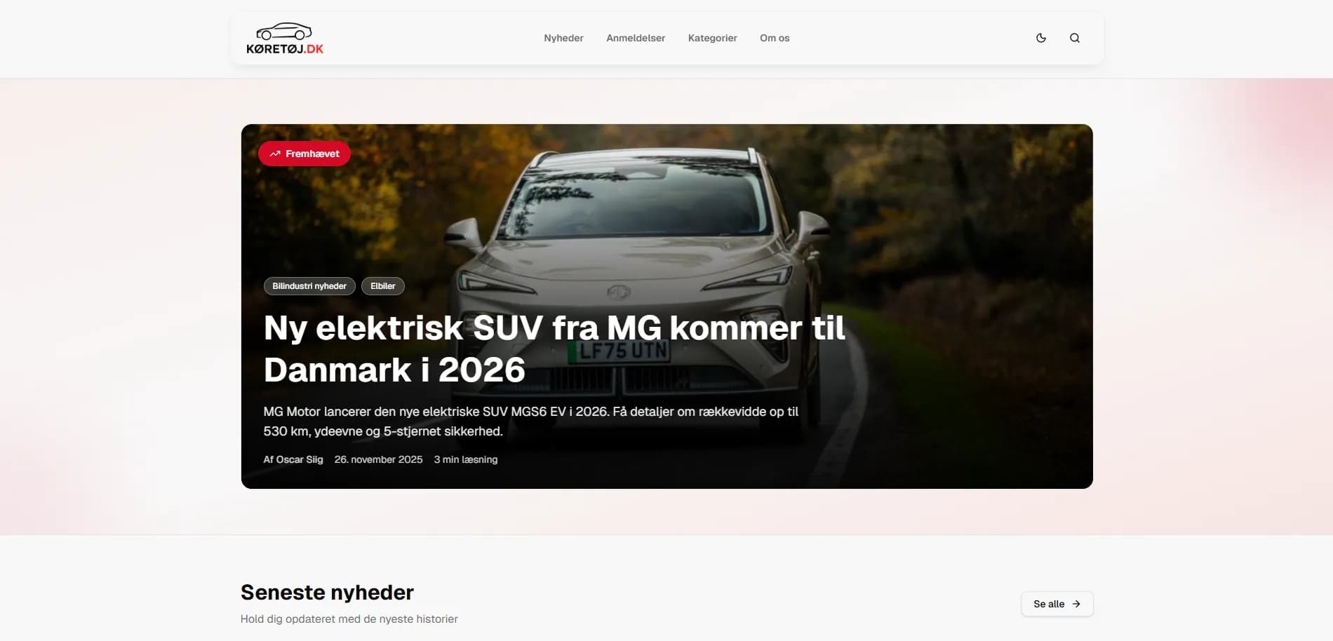 Køretøj.dk - AI-Automatiseret Nyhedsproduktion